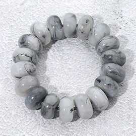 Chunky Marbled Rounded Pebble Beaded Stretch Bracelet