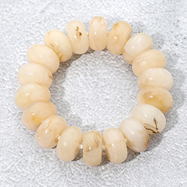 Chunky Marbled Rounded Pebble Beaded Stretch Bracelet