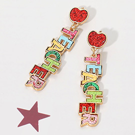 TEACHER Letter Drop Earrings