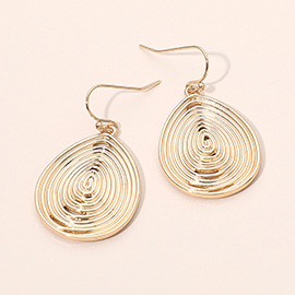 Metal Spiral Wire Teardrop Dangle Earrings