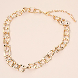 Chunky Square Link Chain Necklace