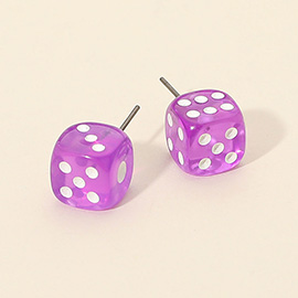 Dice Cube Stud Earrings
