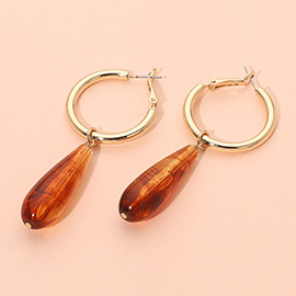Teardrop Resin Pebble Drop Earrings