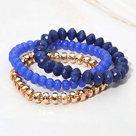 3PCS - Beaded Stackable Stretch Multi Layered Bracelets