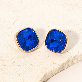 Square Cut Gem Evening Stud Earrings