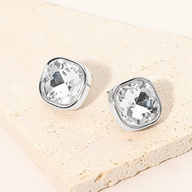 Square Cut Gem Evening Stud Earrings