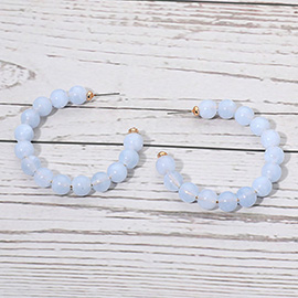 Resin Ball Beaded Hoop Earrings