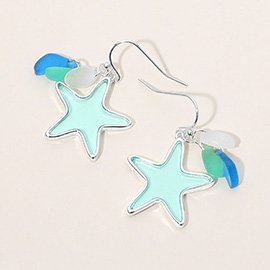 Sea Glass Starfish Dangle Earrings