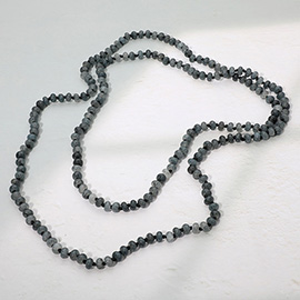 Marbled Flat Beaded Layering Long Necklace