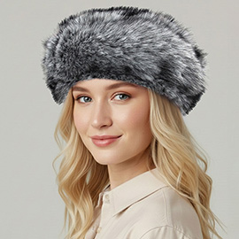 Faux Fur Winter Beret Hat