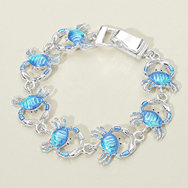 Crab Charm Link Magnetic Bracelet