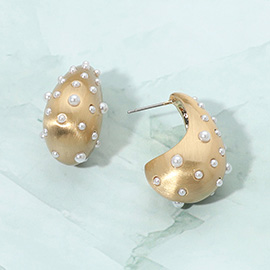 Pearl Studded Teardrop Earrings