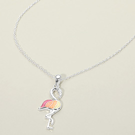 Flamingo Charm Pendant Necklace