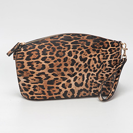 Faux Leather Leopard Pattern THE MAKE UP BAG Message Pouch Bag Beauty Organizer Bag