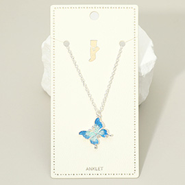 Ombre Butterfly Charm Anklet