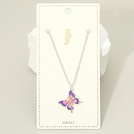 Ombre Butterfly Charm Anklet
