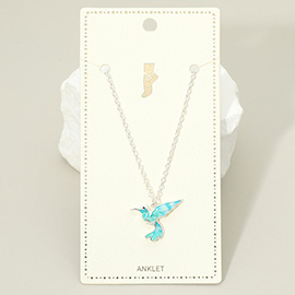 Enamel Hummingbird Charm Anklet