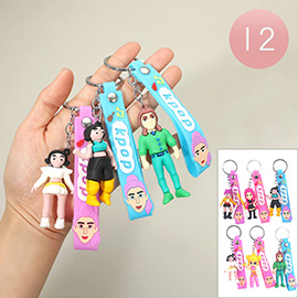 12PCS - Kpop Demon Hunters Cartoon Character Strap Keychains
