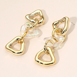Chunky Abstract Link Drop Statement Earrings