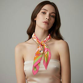 Hammered Metal Heart Pendant Chain Fabric Scarf Layered Necklace