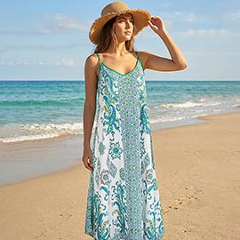 Boho Sleeveless Beach Maxi Dress