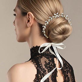 Marquise Stone Cluster Vine Bun Wrap Headpiece
