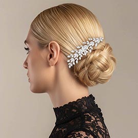 Marquise CZ Cluster Leaf Vine Hair Comb