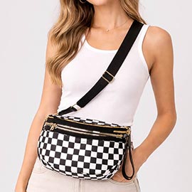Checkered Pattern Crossbody Bag