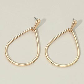 Metal Wire Open Teardrop Earrings