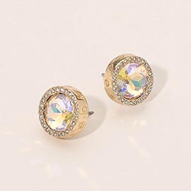 Facet Halo Stud Earrings