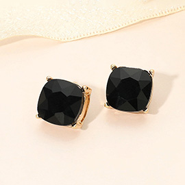 Square Cushion Stud Earrings