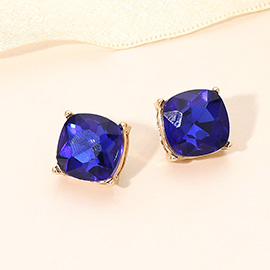 Square Cushion Stud Earrings