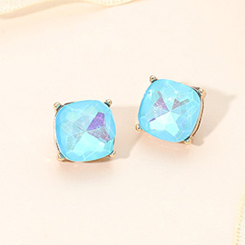 Square Cushion Stud Earrings