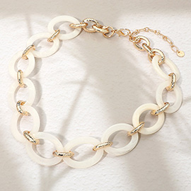 Chunky Resin Link Statement Necklace