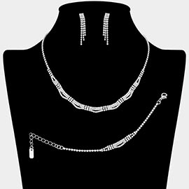 Rhinestone Paved Jewelry Set