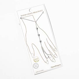 White Gold Dipped Butterfly Accent Hand Chain Magnetic Bracelet