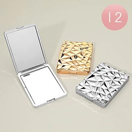 12PCS - Geometric Textured Cosmetic Mirrors