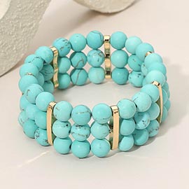 Multi Row Beaded Stretch Bracelet