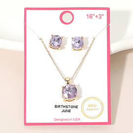 JUNE - Gold Dipped Birthstone Pendant Necklace