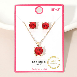 JULY - Gold Dipped Birthstone Pendant Necklace