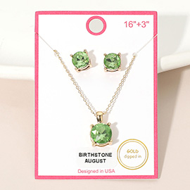 AUGUST - Gold Dipped Birthstone Pendant Necklace