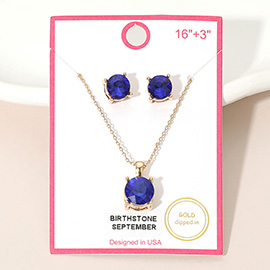 SEPTEMBER - Gold Dipped Birthstone Pendant Necklace