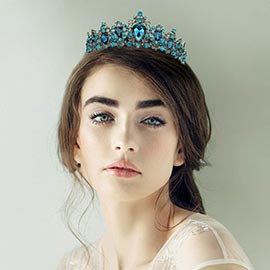 Teardrop Stone Cluster Accented Princess Tiara