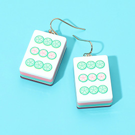 Mahjong Tile Drop Earrings