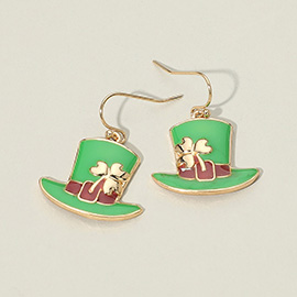 St Patricks Hat Drop Dangle Earrings