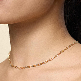 18K Gold Filled Paperclip Chain Necklace