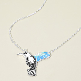 Hummingbird Charm Pendant Necklace