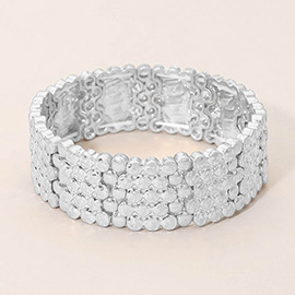 Bold Textured Metal Stretch Bracelet