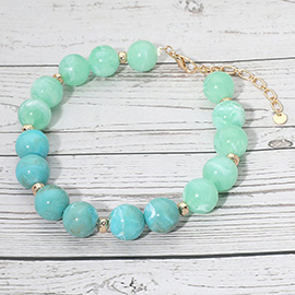 Chunky Marbled Resin Ball Beaded Statement Necklace