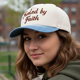 FUELED BY FAITH Message Embroidered Baseball Cap